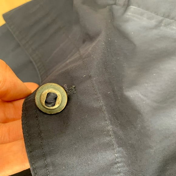 VINTAGE - Fur lining, Navy Blue Trench Coat - Picture 11 of 16